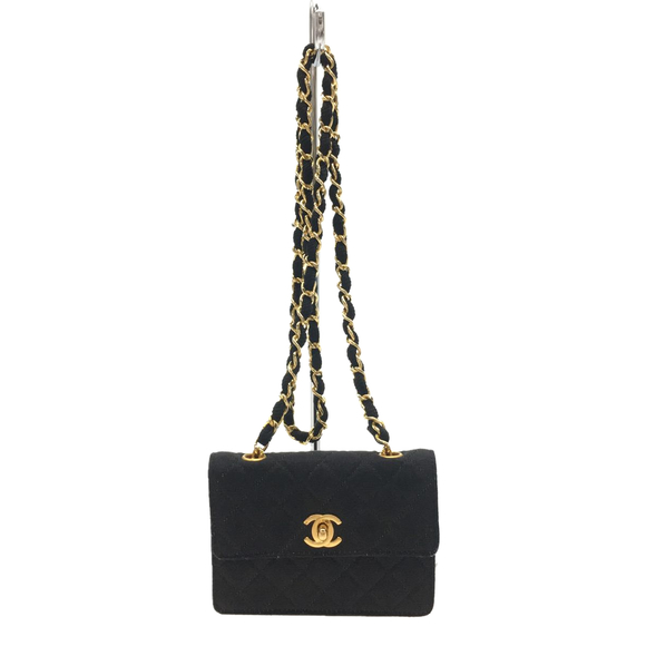 Chanel Mini Matelasse Jersey Leather Chain Shoulder Bag - Picture 1 of 6